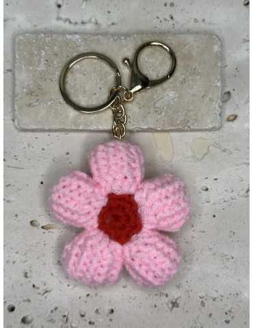 Porte-Clés Fleur Rose