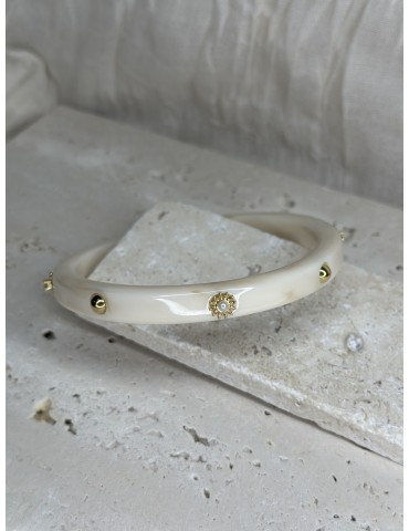 Bracelet Jonc Blanc Crème