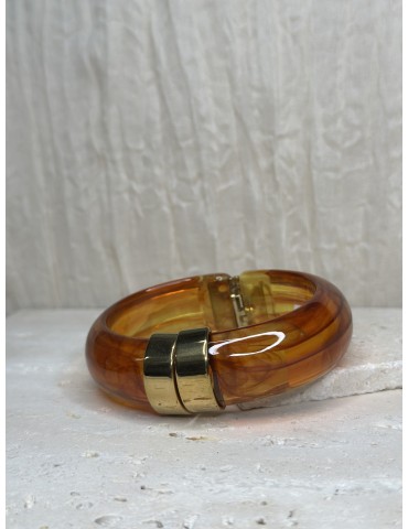 Bracelet Jonc Marron Ambré