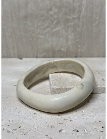 Bracelet Jonc Blanc Cassé