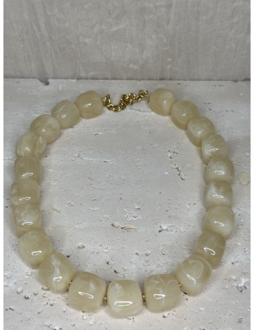 Collier Acier Inoxydable Beige