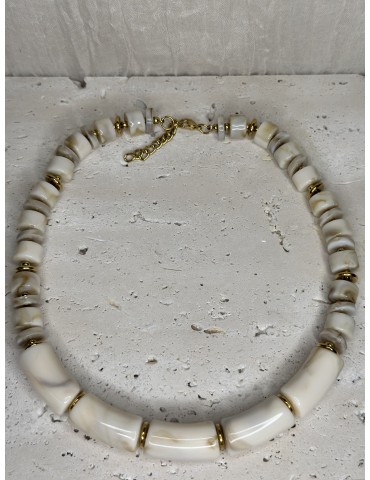 Collier Acier Inoxydable Beige
