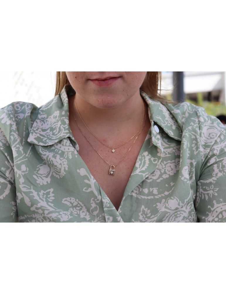 LES POULETTES BIJOUX - Pendentif Plaqué Or Disque Étoile Du Nord – Bijou Créateur Élégant Et Raffiné